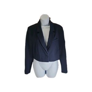 NWT Abercrombie and Fitch Stretch Crop Navy Blue Blazer M